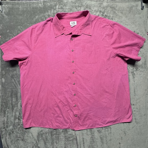 Harbor Bay‎ Mens Shirt 4XL DXL Comfort Cherry Heather Short Sleeve Pocket - Picture 1 of 5